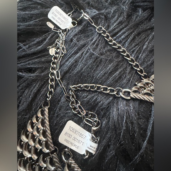 Free People Silver and Black Layered Statement Necklace 🔥 $65 Each - Picture 4 of 4